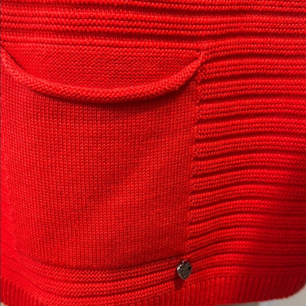 Rabe Ribbed  Red Zip-Up Cardigan. - Picture 5 of 12